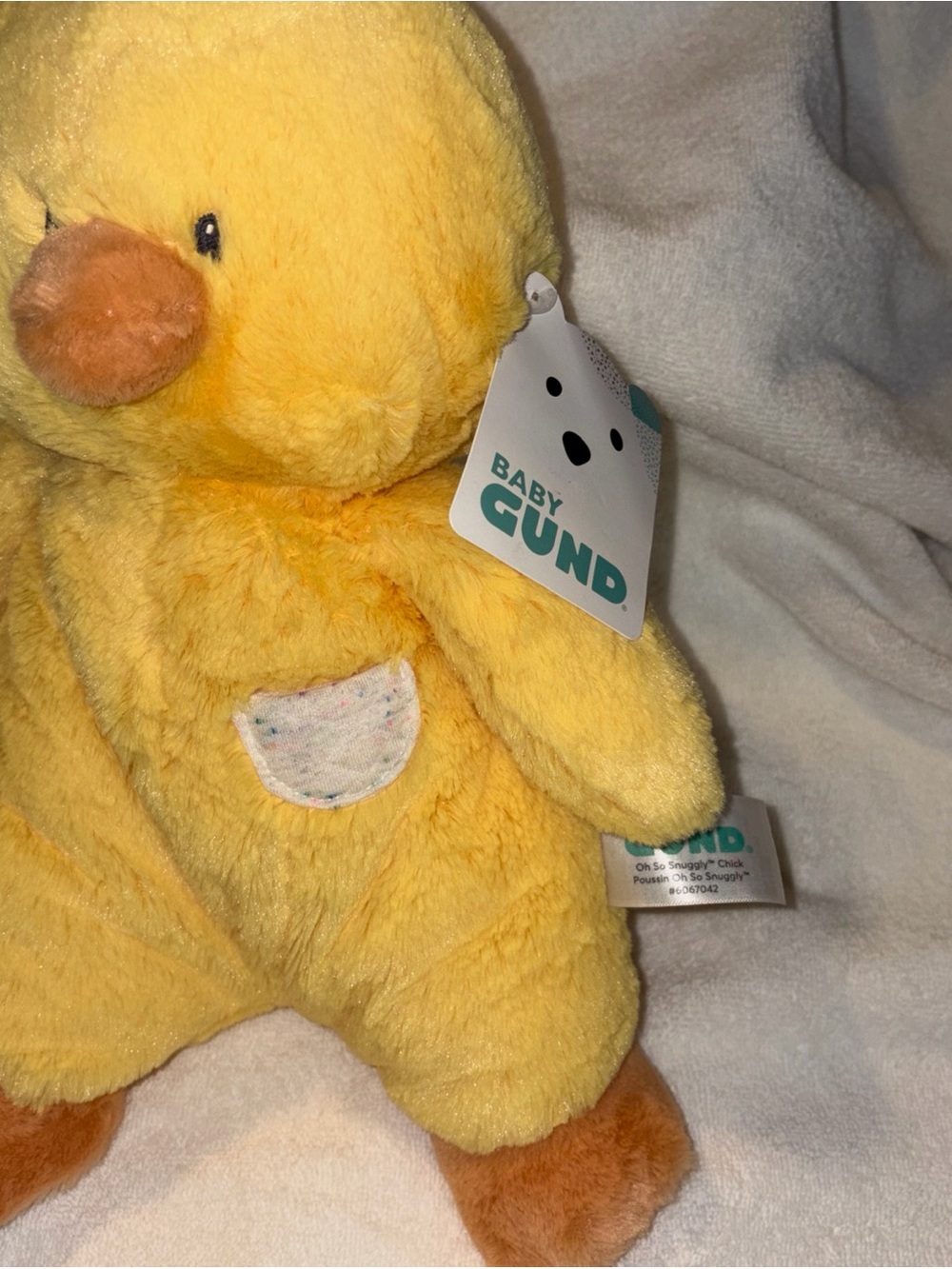 Baby GUND “ oh so snuggly “Yellow Plush Duck brand new with tag!